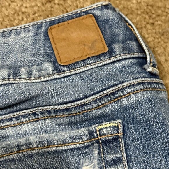 American Eagle Outfitters Light Blue Distressed Boot Cut Jeans - Picture 9 of 9